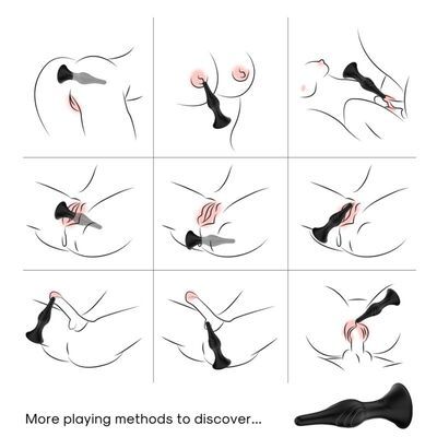 Vibrador y plug anal con control remoto negro 2 3