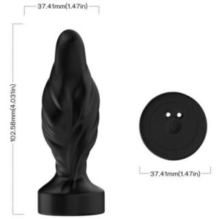 Vibrador y plug anal con control remoto negro 2