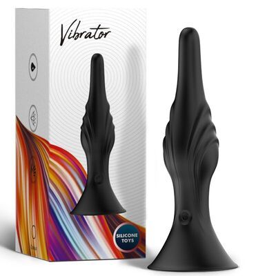 Vibrador y plug anal con control remoto negro 2 4