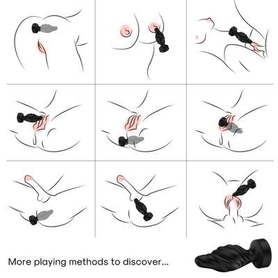 Vibrador y plug anal con control remoto negro 4
