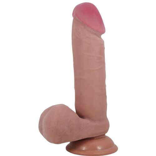 Dildo realístico con ventosa piel deslizante mulato 20,5 cm