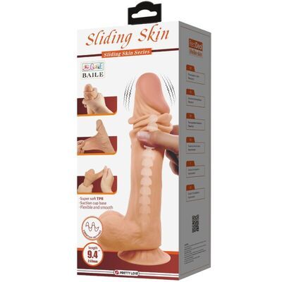 Dildo realístico con ventosa piel deslizante natural 24 cm 4