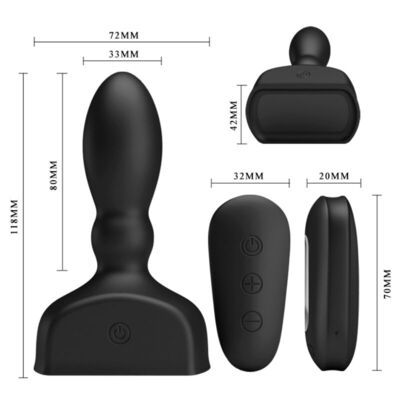 Plug anal hinchable negro con control remoto 2