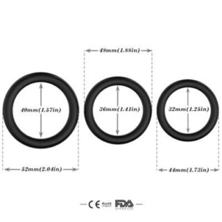 Set de 3 anillos de silicona negros 2