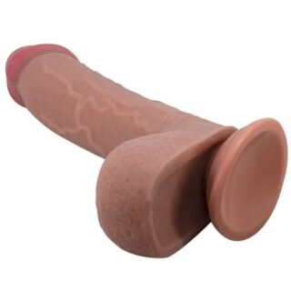 Dildo realista piel deslizante con ventosa mulato 23,4 cm