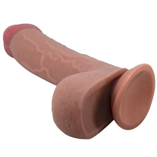 Dildo realista piel deslizante con ventosa mulato 23,4 cm