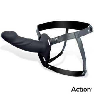 Arnés Strap On con dildo hueco de silicona Premium negro 3