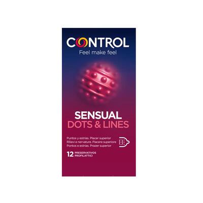 Caja de preservativos Sensual Dots&Lines punteados 12 unidades 2