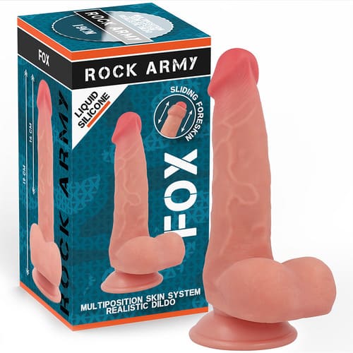 Dildo de silicona líquida doble densidad Fox 19 cm