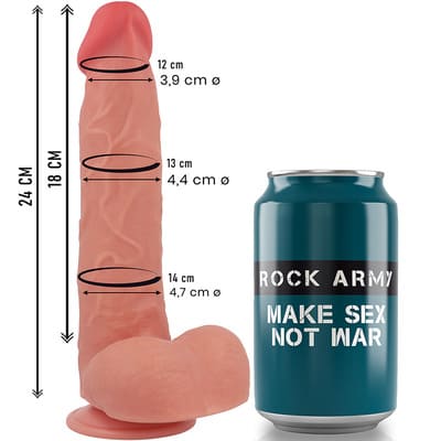 Dildo de silicona líquida doble densidad Raptor 24 cm 2