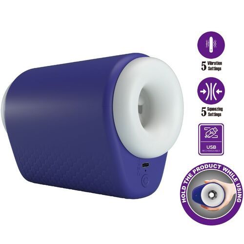 Masturbador masculino con 5 modos de vibración morado DJ Lady