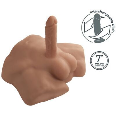 Torso bajo realístico masculino Apollo S color caramelo 2