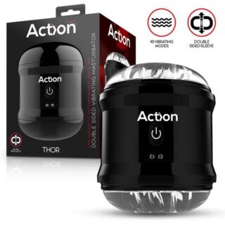 Masturbador con vibración y doble orificio Thor