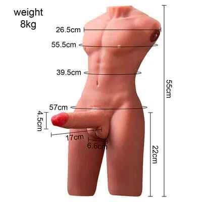 Torso realístico masculino con Thrusting y vibración Jason Half Body 4