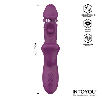 Vibrador doble bola cosquilleante y mordisqueo con 3 motores Bella 3