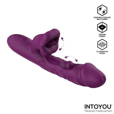 Vibrador doble bola cosquilleante y mordisqueo con 3 motores Bella 4