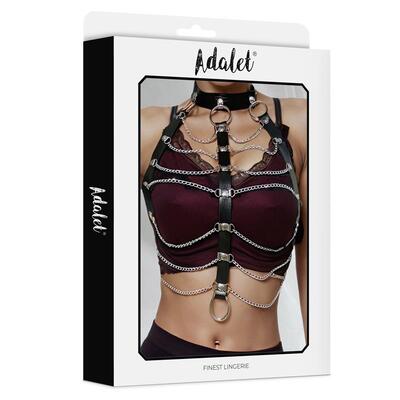 Arnés para pecho cuero vegano con cadenas talla única Hilda 3