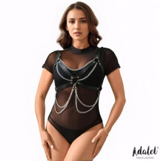 Arnés para pecho cuero vegano con cadenas talla única Noelle