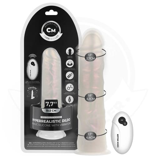 Dildo Cock Miller con luces y vibración 19,5 cm