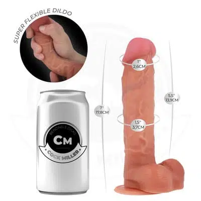 Dildo hiperrealístico articulable Cock Miller 17,8 cm 2