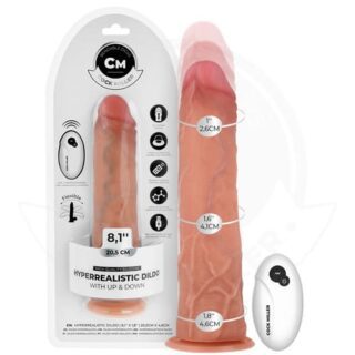 Dildo hiperrealístico con ventosa y Thrusting y control remoto 20,5 cm