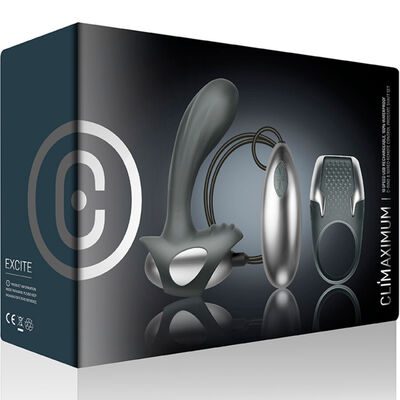 Anillo para el pene + masajeador de próstata con cable Excite Kit 4